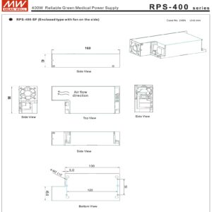 Mean Well 400W Reliable Green Medical Power Supply Meanwell Uninterruptible Power Supply Computer Power Supplies 24V 16.7A (RPS-400-24-SF 24V/16A/400W/Medical Power)
