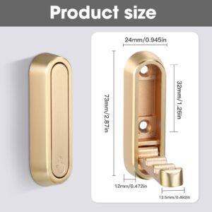 Dntorx Folding Coat Hooks, 2 Pcs Foldable Gold Wall Hooks Heavy Duty Foldable Hook Bathroom Towel Hooks Robe Hooks Wall Mounted for Hanging Coat Towels Clothes Hat Bags Keys