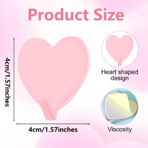 Dimeho 6 Pcs Heart Shaped Wall Hook Decorative Adhesive Hanging Hooks Stainless Steel Sticky Hangers Heavy Duty Cute Hooks for Bathroom Towel Home Keys Kitchen Office Classroom