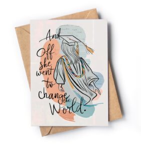 graduation card for her - high school college graduation cards 2024 for women - masters degree congratulations cards for girls - proud of you card for daughter, granddaughter, sister, niece - and off