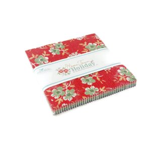 hometown holiday charm pack (42 pieces) by lori holt for riley blake 5 x 5 inches (12.7 cm x 12.7 cm) fabric squares diy quilt fabric