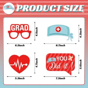 Maicaiffe Medical Graduation Party Photo Booth Props - 30 Pcs Congrats Doctor Nurse Selfie Props Favors Supplies - Nursing School Graduation Party Centerpiece Sticks - RN Graduation Party Decorations