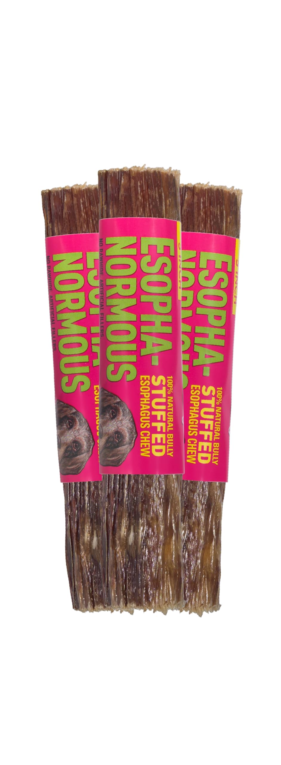 etta says! Esophonormous Esophagus Stuffed Bully Sticks Dog Chews - 5 inch All Natural High Protein Beef and Sweet Potato Chews - Made in The USA (20 Count Pack of 1)