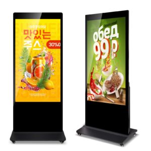 55" digital signage displays kiosk android 11.0, indoor lcd advertising displays 4k non-touchscreen digital kiosk, 4gb ram & 64gb rom, wifi hdmi/usb/cms system auto media player