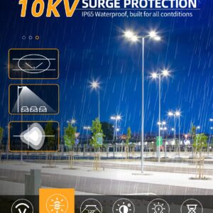 4PCS LED Parking Lot Lights 320W 250W 200W Adjustable, LED Shoebox Light 5700K 5000K 4500K, UL Listed Outdoor Pole Light with Photocell, IP65 Commercial Street Area Lighting 100-277V (Slip Fit)