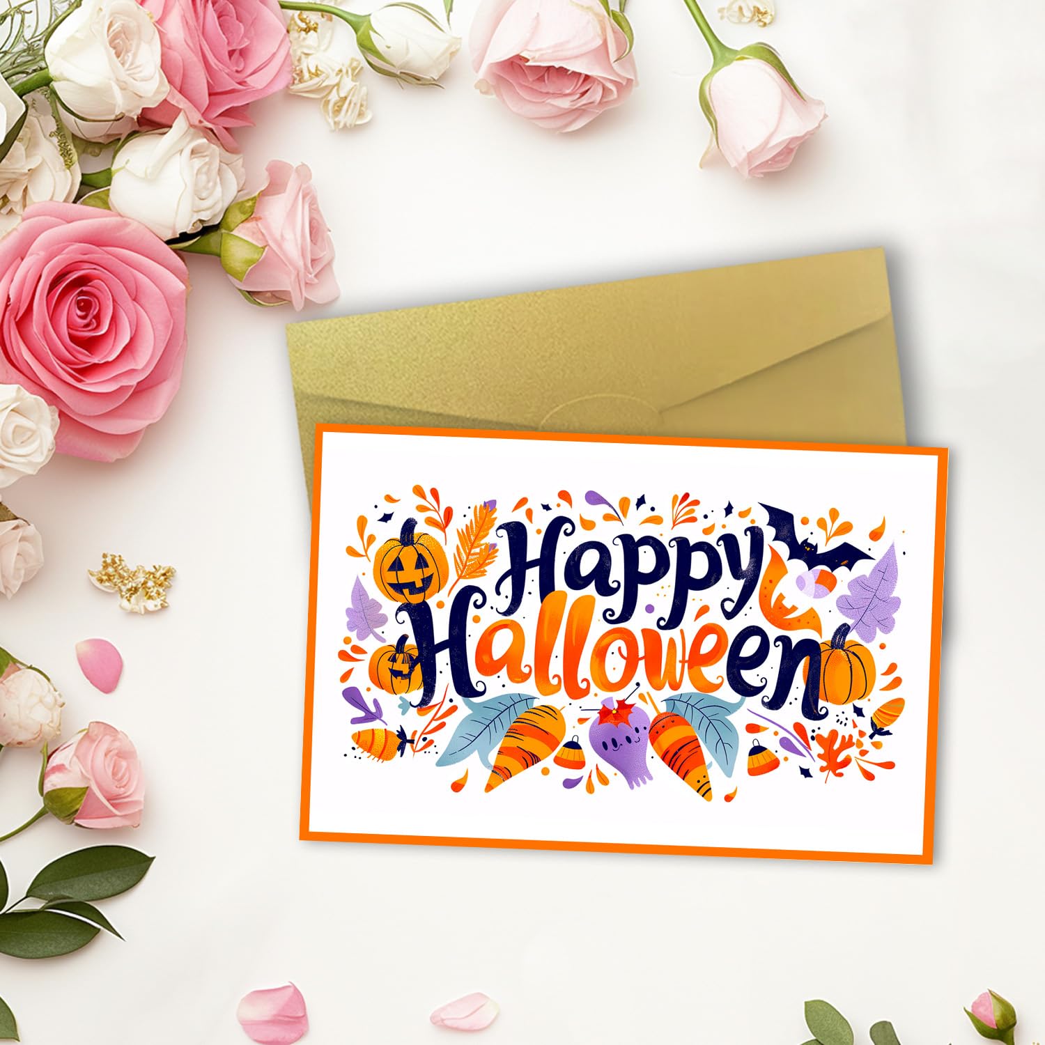 ANCEPO Funny Halloween Cards and Envelopes for Adults, Halloween Thank You Gifts, Happy Halloween Greeting Cards, Halloween Decorations for Kids Party Indoor