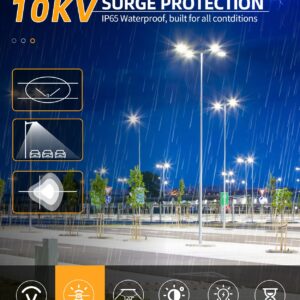 9PCS LED Parking Lot Lights 150W 120W 90W, LED Shoebox Light 5000K Adjustable Arm Mount, UL Listed Outdoor Pole Light with Photocell, IP65 Waterproof Commercial Street Area Flood Lighting 100-277V