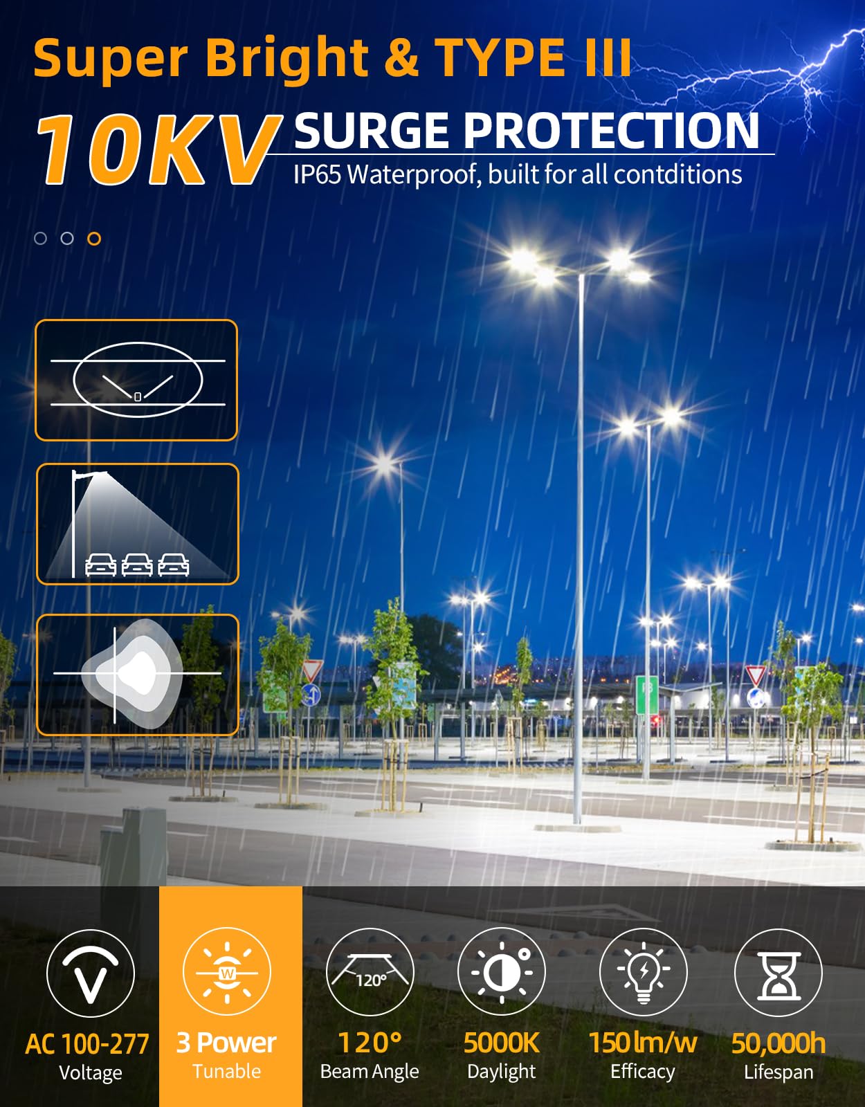 9PCS LED Parking Lot Lights 150W 120W 90W, LED Shoebox Light 5000K Adjustable Arm Mount, UL Listed Outdoor Pole Light with Photocell, IP65 Waterproof Commercial Street Area Flood Lighting 100-277V