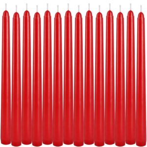 14 Pack Glowing Red Tapers Candles- 10-Inch unscented Candles for 8 Hours of Festive Magic, Perfect for Weddings,Christmas, New Year Celebrations…