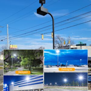 9PCS LED Parking Lot Lights 150W 120W 90W, LED Shoebox Light 5000K Adjustable Arm Mount, UL Listed Outdoor Pole Light with Photocell, IP65 Waterproof Commercial Street Area Flood Lighting 100-277V