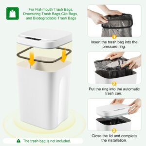 DADIANPU Bathroom Trash Can Touchless, 4.22 Gallon Motion Sensor Trash Can Smart Automatic Garbage Bathroom Touchless for Kitchen, Bedroom, Bathroom, Living Room