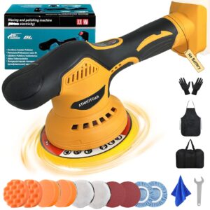 cordless car buffer polisher for dewalt 20v battery, 6 inch portable orbital polisher brushless power polisher for car detailing polishing waxing (battery not included)