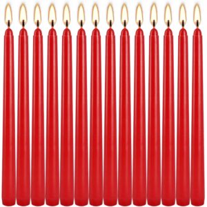 14 Pack Glowing Red Tapers Candles- 10-Inch unscented Candles for 8 Hours of Festive Magic, Perfect for Weddings,Christmas, New Year Celebrations…