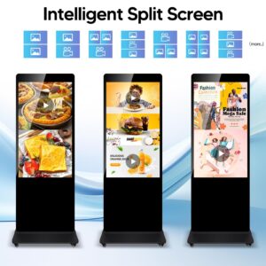 55" Digital Signage Displays Kiosk Android 11.0, Indoor LCD Advertising Displays 4K Non-Touchscreen Digital Kiosk, 4GB RAM & 64GB ROM, WiFi HDMI/USB/CMS System Auto Media Player