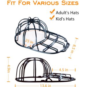 FourHare Hat Washer Cage-Hat Cleaner for Baseball Caps for Washing Machine Fit for Adult, Kid's Baseball Caps, Hat Protector Racks for Washing Machine, 4Pack