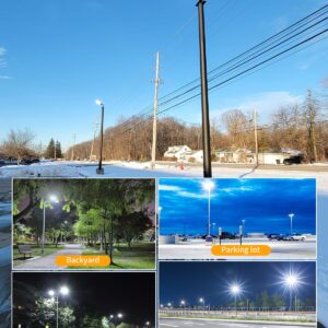 4PCS LED Parking Lot Lights 320W 250W 200W Adjustable, LED Shoebox Light 5700K 5000K 4500K, UL Listed Outdoor Pole Light with Photocell, IP65 Commercial Street Area Lighting 100-277V (Slip Fit)