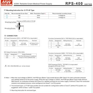 Mean Well 400W Reliable Green Medical Power Supply Meanwell Uninterruptible Power Supply Computer Power Supplies 24V 16.7A (RPS-400-24-SF 24V/16A/400W/Medical Power)