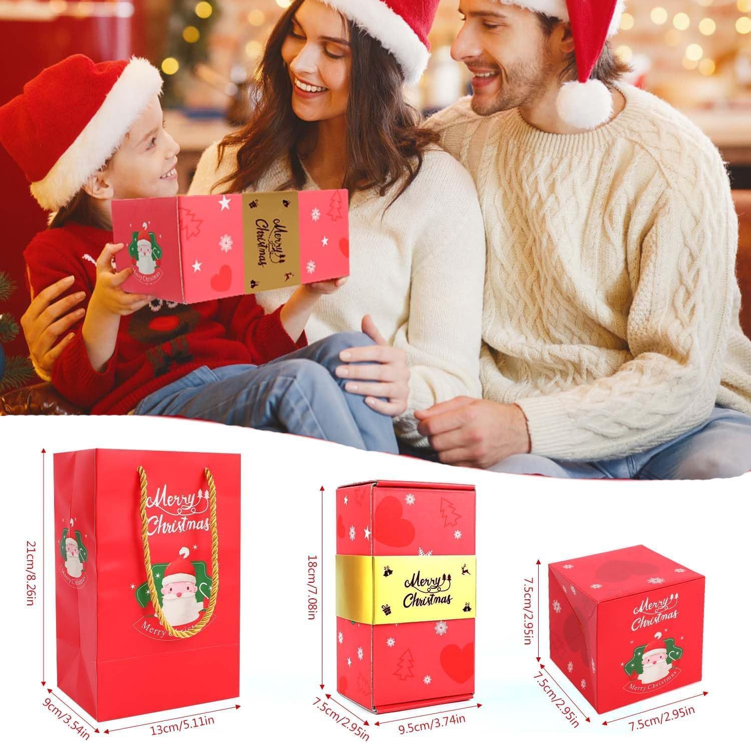 Surprise Gift Box Explosion for Money, Christmas Surprise Gift Box Explosion, Folding Bouncing Red Gift Box Pop-Up Explosion Gift Box for Christmas Birthday Anniversary New Year (10 Box Red)