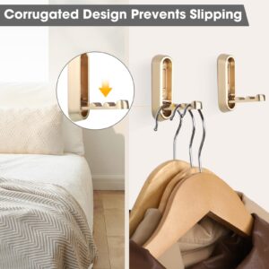 Dntorx Folding Coat Hooks, 2 Pcs Foldable Gold Wall Hooks Heavy Duty Foldable Hook Bathroom Towel Hooks Robe Hooks Wall Mounted for Hanging Coat Towels Clothes Hat Bags Keys