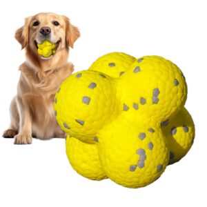 vkl dog chew ball interactive toy etpu atmoic bite tough float suitable for large medium and small dogs grinding teeth strong elasticity relieve boredom (yellow)