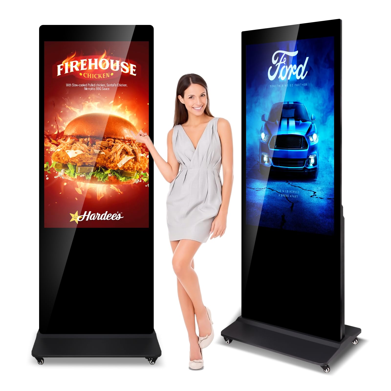 ROOMEDAL 55 Inch 4K Digital Signage Display,Smart Cloud Control Touch-Screen Indoor Interactive LCD Commercial Advertising Kiosk,4GB+64GB Android 11,Auto AD Player