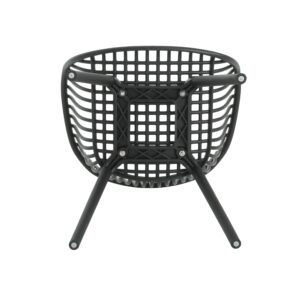 Christopher Knight Home Modern Accent Chair–Black Outdoor Patio Chairs Set of 2 – Lounge Chairs for Balcony or Garden – Weave Design – Stylish and Comfortable Seating for Backyard or Terrace