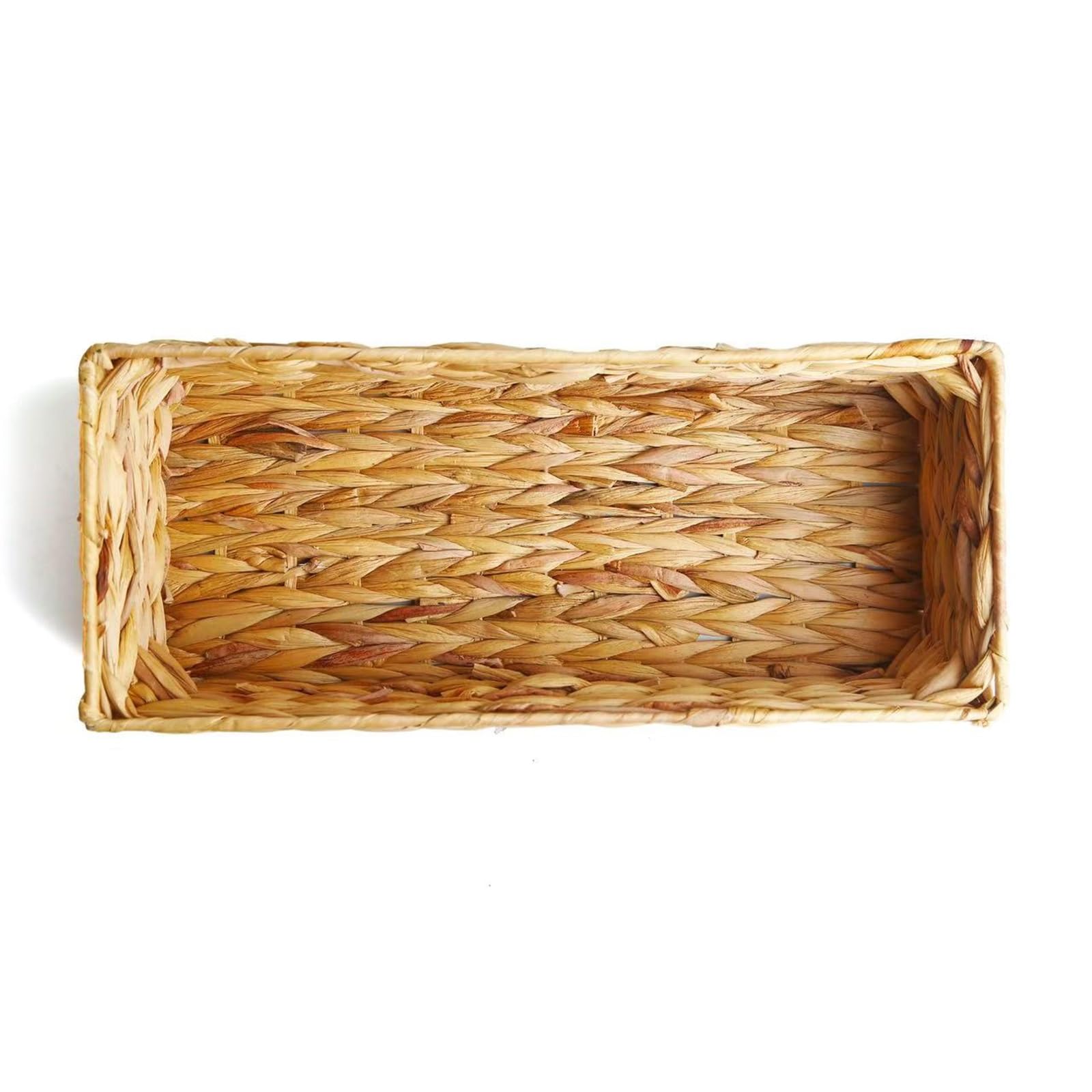 Bathroom Basket Vanity Tray Toilet Paper Wicker Storage Rattan Decor Tank Rectangular Narrow(15.75 in x 6.3 in x 4.33 in )