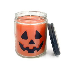 pumpkin spice scented fall candle | 9oz pumpkin halloween candles | halloween decor fall candle with pumpkin spice scent | cute halloween decor with 40 hours of burn time | halloween gifts for women