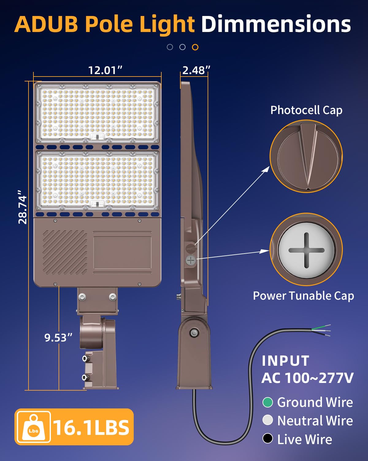 4PCS LED Parking Lot Lights 320W 250W 200W Adjustable, LED Shoebox Light 5700K 5000K 4500K, UL Listed Outdoor Pole Light with Photocell, IP65 Commercial Street Area Lighting 100-277V (Slip Fit)