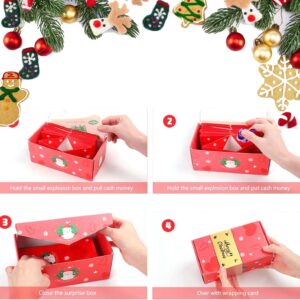 Surprise Gift Box Explosion for Money, Christmas Surprise Gift Box Explosion, Folding Bouncing Red Gift Box Pop-Up Explosion Gift Box for Christmas Birthday Anniversary New Year (10 Box Red)