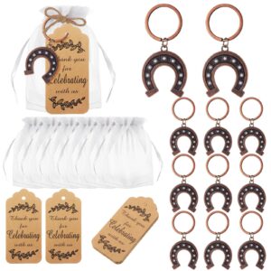 ecation christmas horseshoe party favors 20 sets horseshoe keychain horseshoe keyring baptism party favor thank you tag for wedding baby shower(retro)