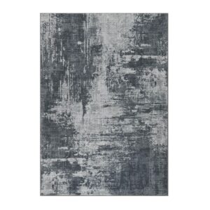 Merelax Area Rugs 4x6 Grey Rug for Bedroom Living Room Kids Room, Modern Abstract Entryway Area Rug Indoor, Boho Vintage Machine Washable Gray Rug, Low Pile Non Slip Dining Room Study Office Carpet