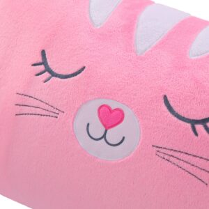 Saint Eve Kids Pillow Pals Fuzzy Pillow Cases, Cute Animal Friends Soft Pillow Covers for Kids Beds and Nap Time - Strawberry The Cat