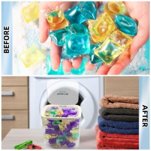 100 OZ Laundry Pod Container Laundry Powder Container Laundry Pod Holder For Laundry Beads Dishwasher Pod Laundry Dispenser Laundry Room Organization Storage with Sealed and Pop-Up Lids (White)