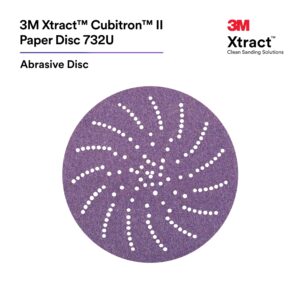 3M Xtract Cubitron II Hookit Paper Disc 732U, 77557, 80+ to 220+, 6 in, 15 Piece Multi-Pack Sanding Disc, Aluminum, Carbon Steel, Composites, Fiberglass, Topcoats and Paint