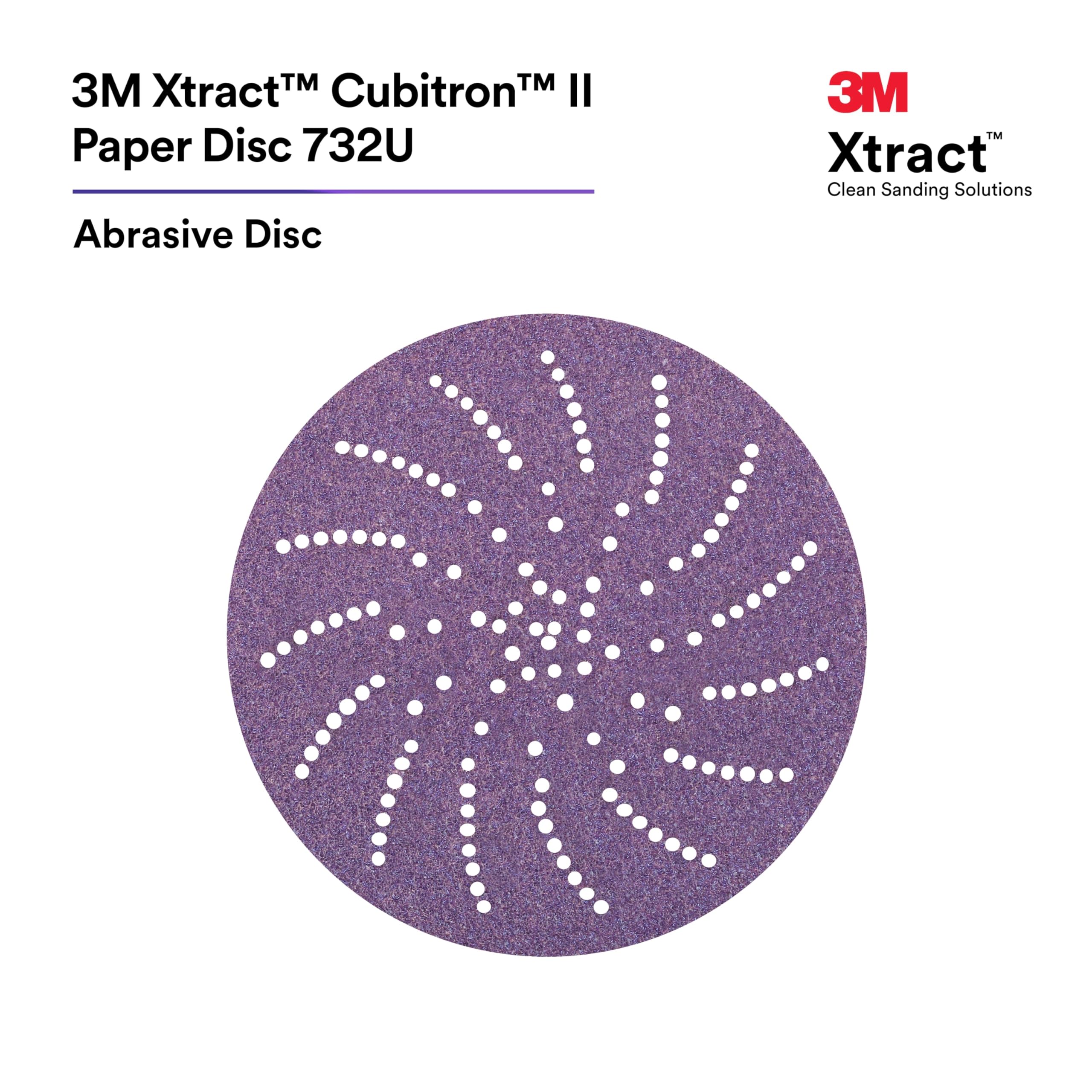 3M Xtract Cubitron II Hookit Paper Disc 732U, 77557, 80+ to 220+, 6 in, 15 Piece Multi-Pack Sanding Disc, Aluminum, Carbon Steel, Composites, Fiberglass, Topcoats and Paint