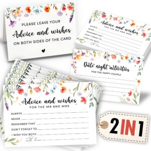 stofinity advice and wishes for the mr and mrs - bridal shower advice cards, wedding advice cards for wildflower bridal shower decorations, wildflower wedding decor for reception