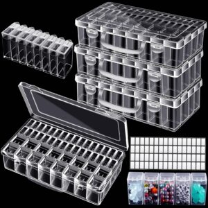 loyim 3 pcs 48 grids diamond painting drill storage containers 5d diamond accessories embroidery box diamond organizer case embroidery beads storage box with funnel and labels for beads seed art craft