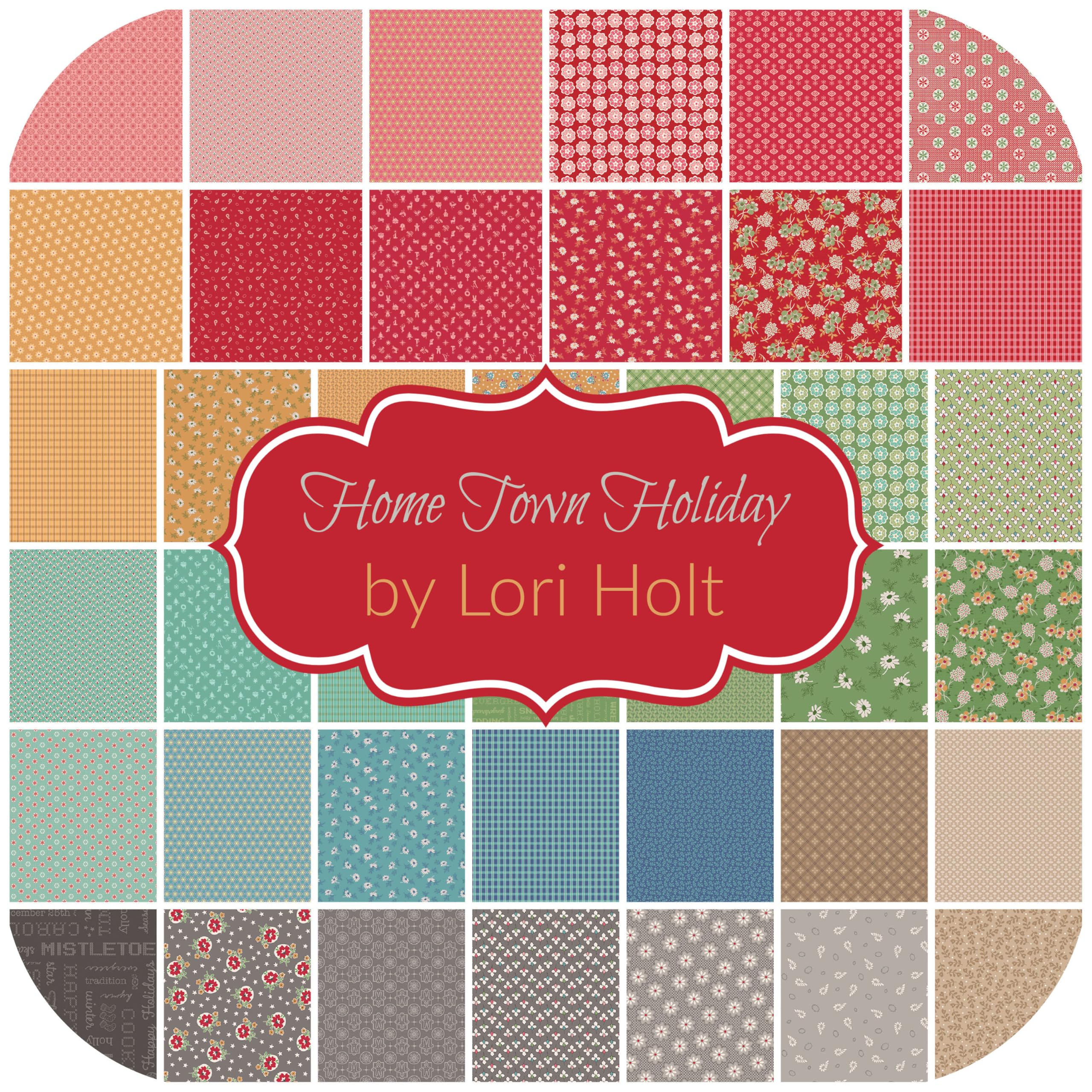 Hometown Holiday Fat Quarter Bundle (53 Pieces) by Lori Holt for Riley Blake 18 x 21 inches (45.72 cm x 53.34 cm) Fabric cuts DIY Quilt Fabric