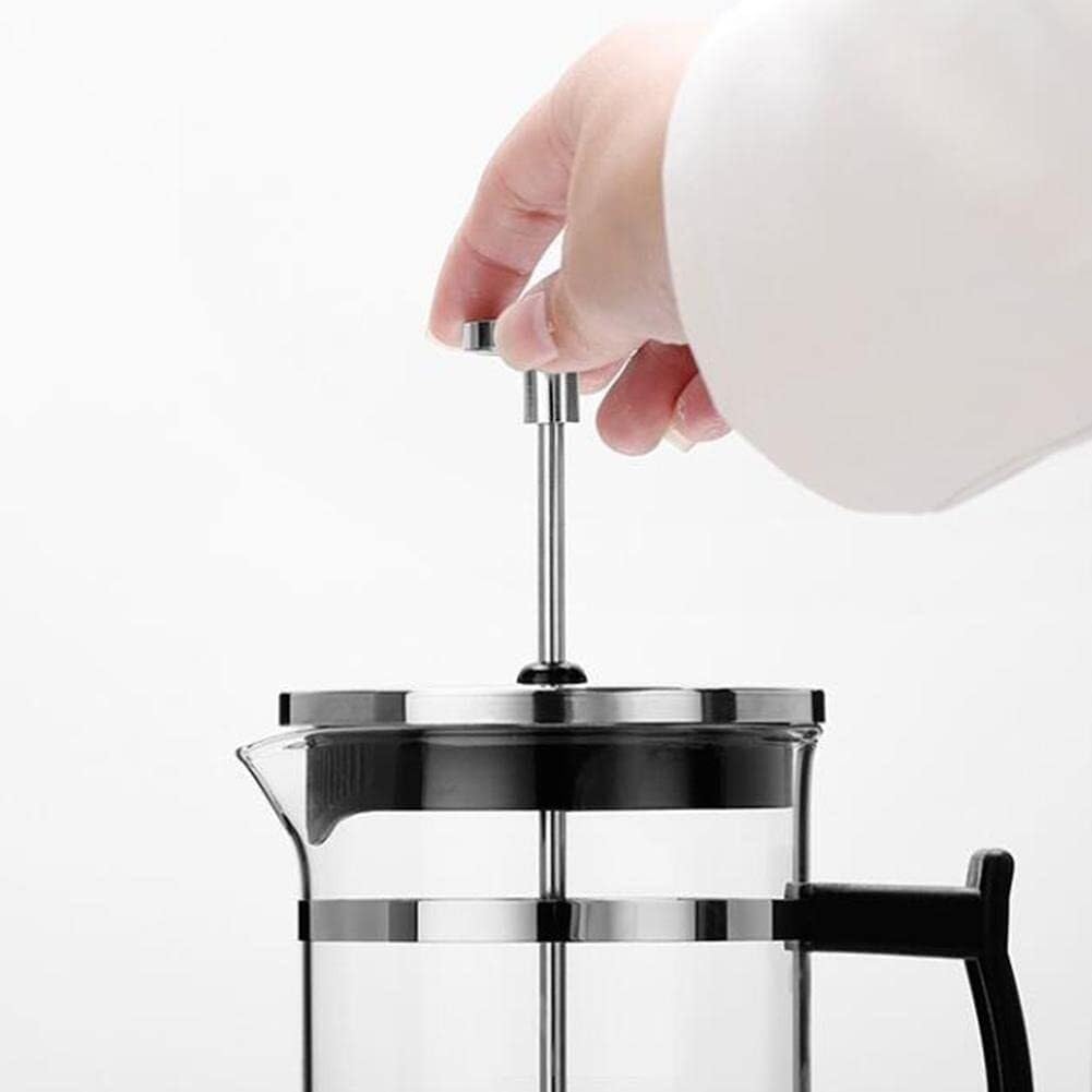 Stainless Steel Glass Teapot French Coffee Tea Percolator Filter Press Plunger Manual Coffee Espresso Maker Pot, 350ml,