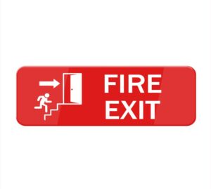 fire exit sign, self adhesive sign for door or wall 8 x 3 inch quick and easy installation premium acrylic design for your home office/business