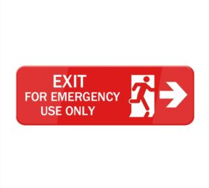 exit for emergency use only sign, self adhesive sign for door or wall 8 x 3 inch quick and easy installation premium acrylic design for your home office/business