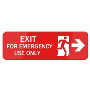 Exit For Emergency Use Only Sign, Self Adhesive Sign For Door Or Wall 8 X 3 Inch Quick And Easy Installation Premium Acrylic Design For Your Home Office/Business