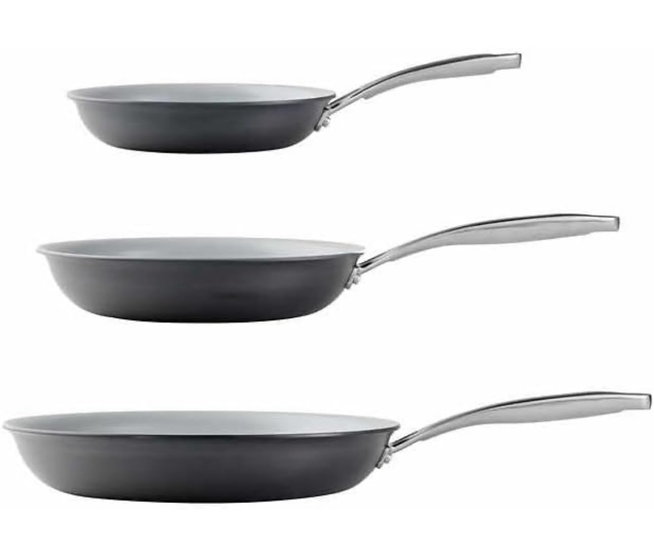 Tramontina Hard Anodized Skillets, Ceramic Non-Stick Interior, 3 Pack