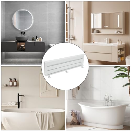 Swivel Towel Bar-3-Arm Bathroom Towel Rack 180° Rotating with Double-sided Tape No Nail Self-adhesive Hand Towel Holder No Nail Wall Mount Dish Rag Dishcloths Washcloth Storage Organizer Hanger（White）