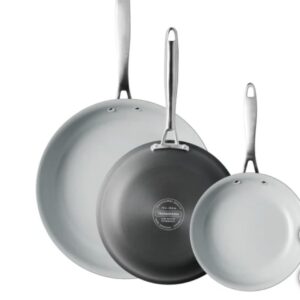 Tramontina Hard Anodized Skillets, Ceramic Non-Stick Interior, 3 Pack