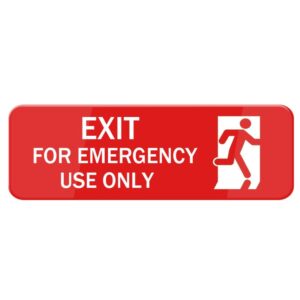 Exit For Emergency Use Only Sign For House (With Strong Adhesive Tape), 8" X 3" Premium Durable For Home & Office,Acrylic Signs For Front Door/Wall/Window, Clear And Easy To Read