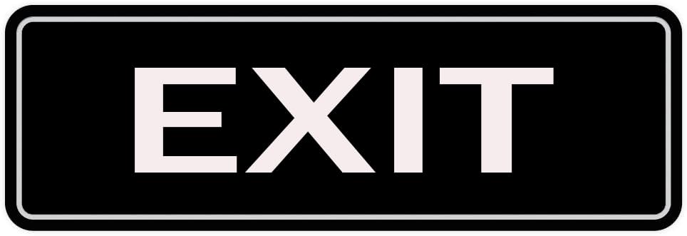 Exit Sign For House (With Strong Adhesive Tape), 3" X 8" Premium Durable For Home & Office,Acrylic Signs For Front Door/Wall/Window, Clear And Easy To Read