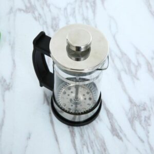 Stainless Steel Glass Teapot French Coffee Tea Percolator Filter Press Plunger Manual Coffee Espresso Maker Pot, 350ml,