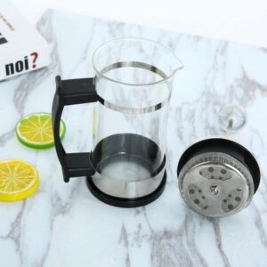 Stainless Steel Glass Teapot French Coffee Tea Percolator Filter Press Plunger Manual Coffee Espresso Maker Pot, 350ml,